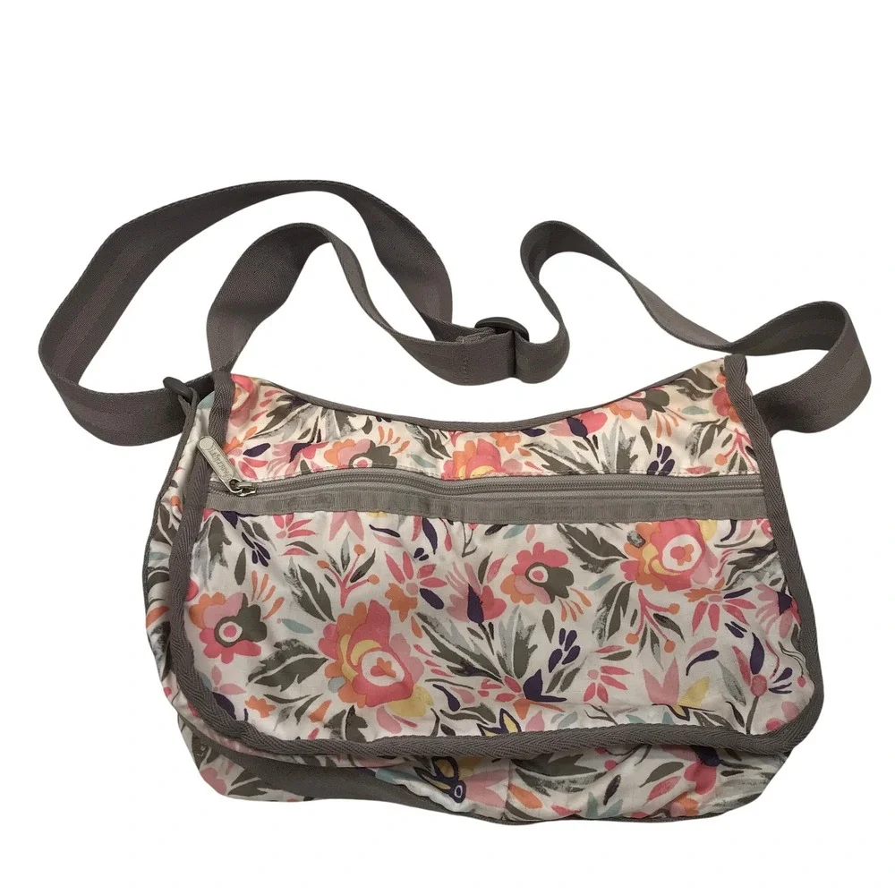 LeSportsac Floral Ripstop Nylon Crossbody Messenger Bag Multicolor 5686